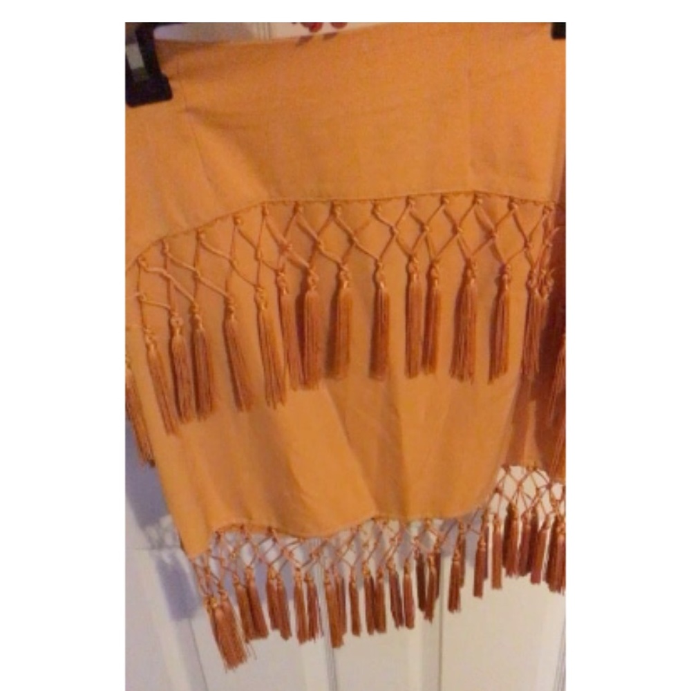 Mustard Yellow Fringe Skirt Never Worn Tag included